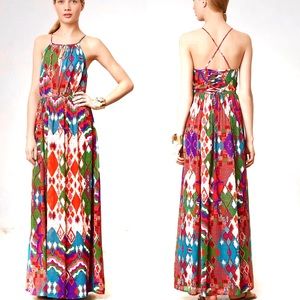 ANTHRO MAEVE ‘TARANA’ MULTI COLOR PRINT MAXI DRESS